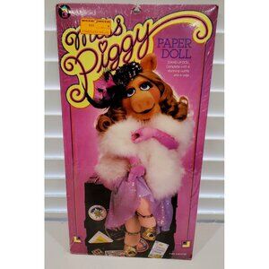 Muppets Miss Piggy Colorforms Paper Doll Wigs Outfits Vintage Sealed